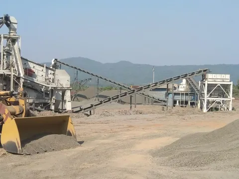 Conveyors and screening equipment across a mineral processing site